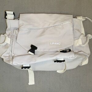 Lipano Beige Messenger Bag Rope Detail Casual Travel School‎ Daypack Bag